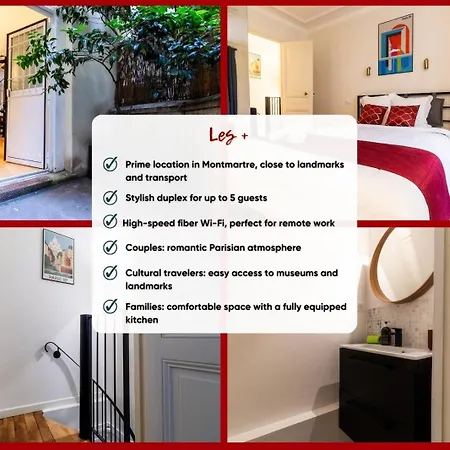 Appartamento Le Velours - T2 Duplex Calme - Quartier Montmartre Lamarck *